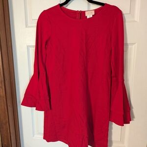 love...ady Red Crewneck Shift Dress